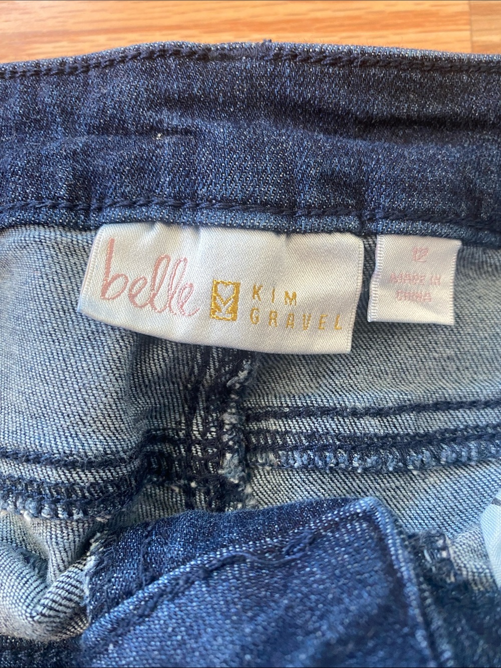 Belle by Kim Gravel Dark Blue Bootcut Jeans with Frayed Hem-12 - Picture 2 of 13